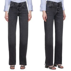 Anine Bing- Roy Jeans Boyfriend Relaxed Fit Straight Leg Shadow Gray Size 26